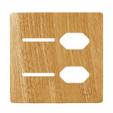 Placa p/ 2 Interruptores + 2 tomadas 4x4 - Novara Avelã 